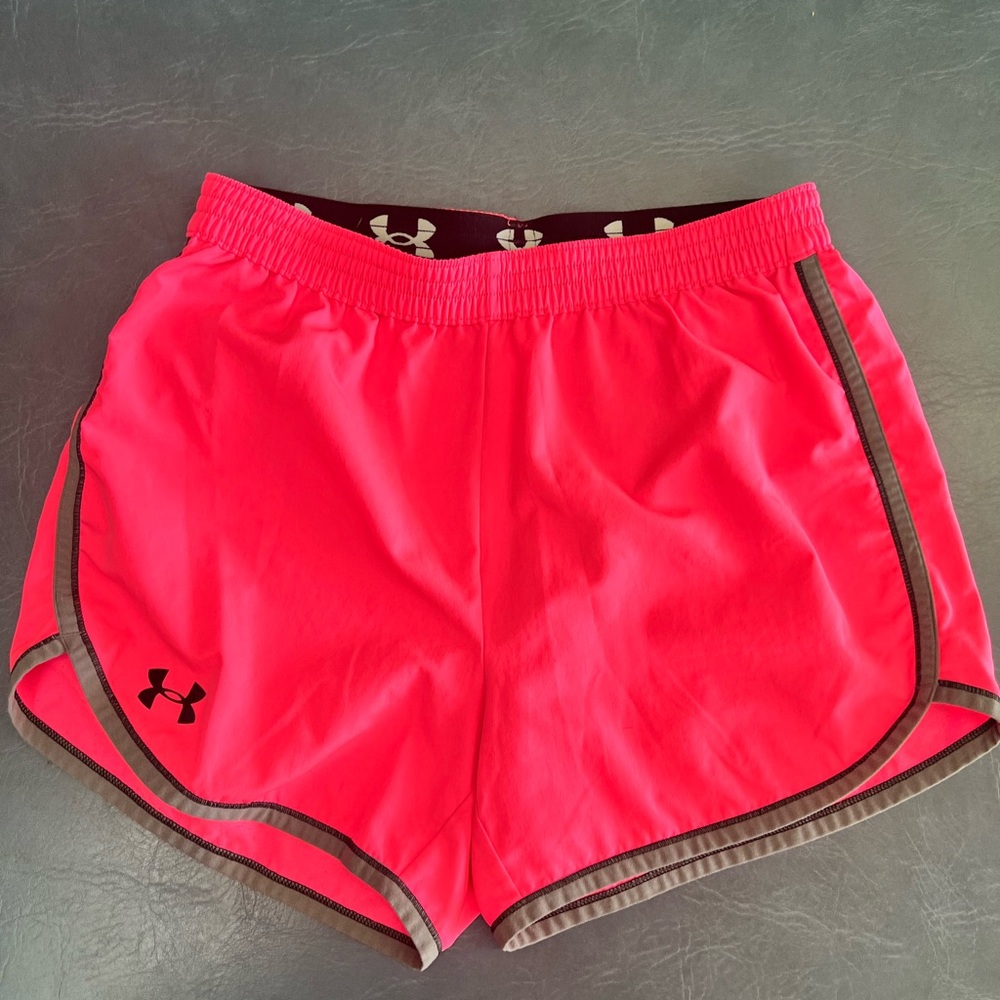 Under Armour Pink Athletic Shorts Moisture-Wicking Design
